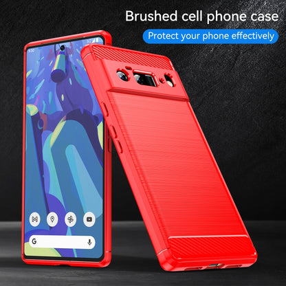 For Google Pixel 6 Pro Brushed Texture Carbon Fiber TPU Case(Red) - Google Cases by buy2fix | Online Shopping UK | buy2fix