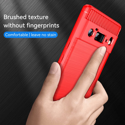 For Google Pixel 6 Pro Brushed Texture Carbon Fiber TPU Case(Red) - Google Cases by buy2fix | Online Shopping UK | buy2fix