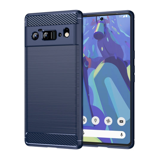 For Google Pixel 6 Pro Brushed Texture Carbon Fiber TPU Case(Navy Blue) - Google Cases by buy2fix | Online Shopping UK | buy2fix