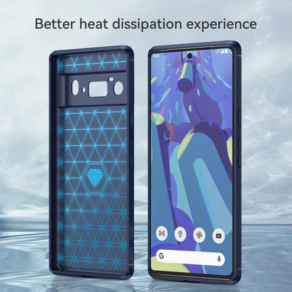 For Google Pixel 6 Pro Brushed Texture Carbon Fiber TPU Case(Navy Blue) - Google Cases by buy2fix | Online Shopping UK | buy2fix
