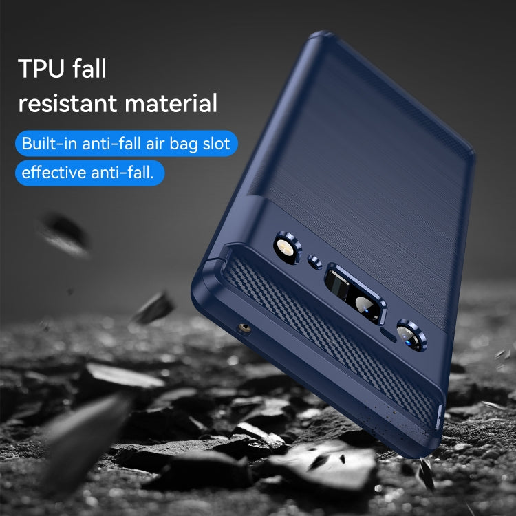For Google Pixel 6 Pro Brushed Texture Carbon Fiber TPU Case(Navy Blue) - Google Cases by buy2fix | Online Shopping UK | buy2fix