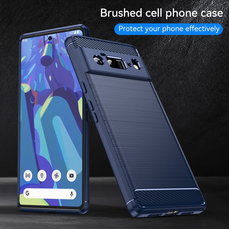 For Google Pixel 6 Pro Brushed Texture Carbon Fiber TPU Case(Navy Blue) - Google Cases by buy2fix | Online Shopping UK | buy2fix