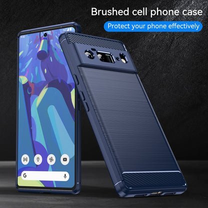 For Google Pixel 6 Pro Brushed Texture Carbon Fiber TPU Case(Navy Blue) - Google Cases by buy2fix | Online Shopping UK | buy2fix