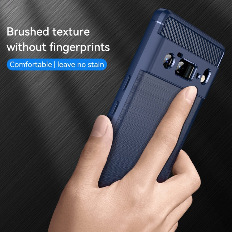 For Google Pixel 6 Pro Brushed Texture Carbon Fiber TPU Case(Navy Blue) - Google Cases by buy2fix | Online Shopping UK | buy2fix