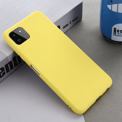 For Samsung Galaxy A22 5G Solid Color Liquid Silicone Dropproof Full Coverage Protective Case(Yellow) by buy2fix