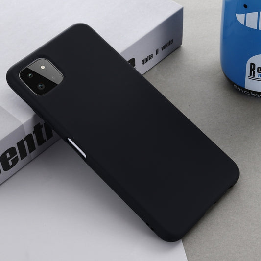 For Samsung Galaxy A22 5G Solid Color Liquid Silicone Dropproof Full Coverage Protective Case(Black) by buy2fix