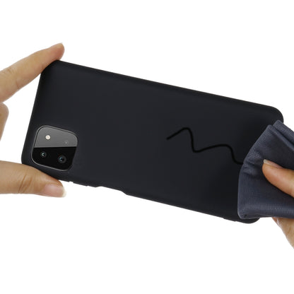 For Samsung Galaxy A22 5G Solid Color Liquid Silicone Dropproof Full Coverage Protective Case(Black) by buy2fix