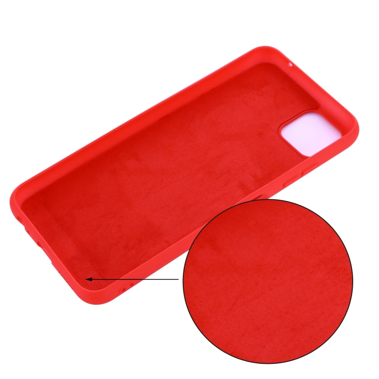 For Samsung Galaxy A22 5G Solid Color Liquid Silicone Dropproof Full Coverage Protective Case(Red) by buy2fix