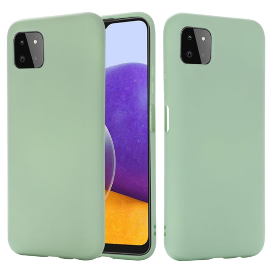 For Samsung Galaxy A22 5G Solid Color Liquid Silicone Dropproof Full Coverage Protective Case(Green) by buy2fix