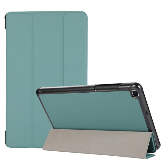 For Samsung Galaxy Tab A7 Lite 8.4 T220/225 3-folding Skin Texture Horizontal Flip TPU + PU Leather Case with Holder(Green) - Tab A7 Lite T220 / T225 by buy2fix | Online Shopping UK | buy2fix
