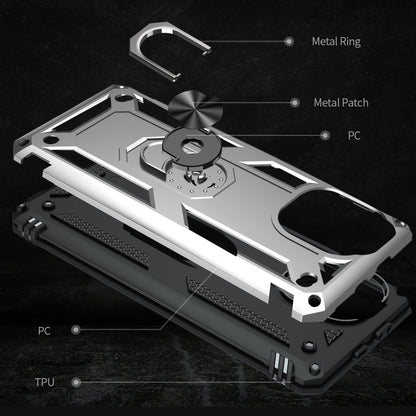 For Xiaomi Mi 11 Lite 5G Shockproof TPU + PC Protective Case with 360 Degree Rotating Holder(Silver) - Xiaomi Cases by buy2fix | Online Shopping UK | buy2fix