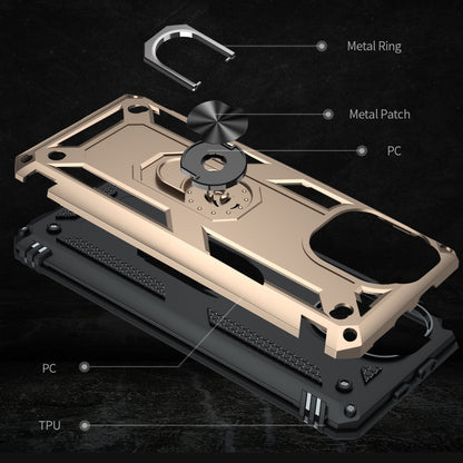 For Xiaomi Mi 11 Lite 5G Shockproof TPU + PC Protective Case with 360 Degree Rotating Holder(Gold) - Xiaomi Cases by buy2fix | Online Shopping UK | buy2fix