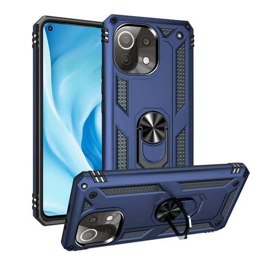 For Xiaomi Mi 11 Lite 5G Shockproof TPU + PC Protective Case with 360 Degree Rotating Holder(Blue) - Xiaomi Cases by buy2fix | Online Shopping UK | buy2fix