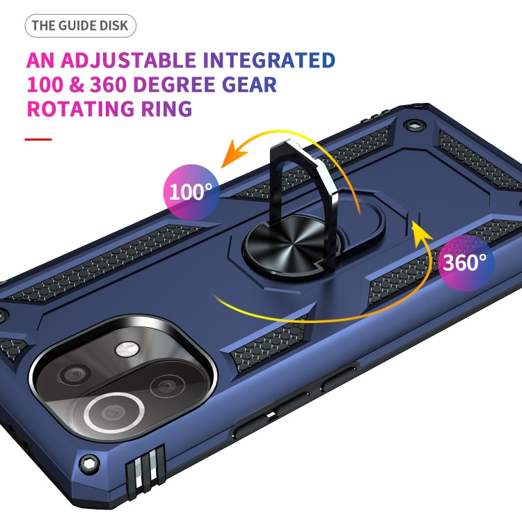 For Xiaomi Mi 11 Lite 5G Shockproof TPU + PC Protective Case with 360 Degree Rotating Holder(Blue) - Xiaomi Cases by buy2fix | Online Shopping UK | buy2fix