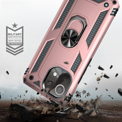 For Xiaomi Mi 11 Lite 5G Shockproof TPU + PC Protective Case with 360 Degree Rotating Holder(Rose Gold) - Xiaomi Cases by buy2fix | Online Shopping UK | buy2fix