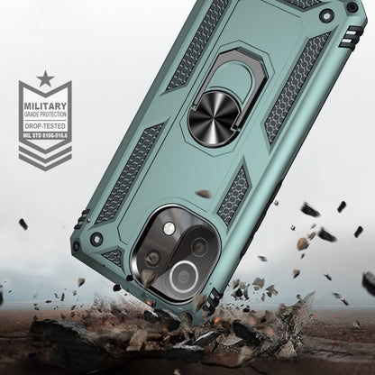 For Xiaomi Mi 11 Lite 5G Shockproof TPU + PC Protective Case with 360 Degree Rotating Holder(Dark Green) - Xiaomi Cases by buy2fix | Online Shopping UK | buy2fix