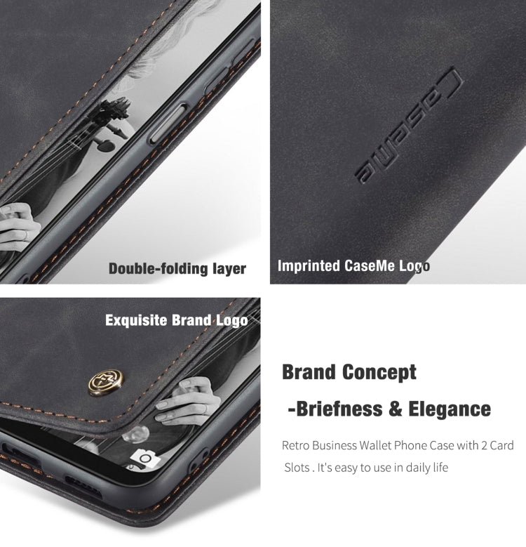For Samsung Galaxy A22 5G CaseMe 013 Multifunctional Horizontal Flip Leather Case with Card Slot & Holder & Wallet(Black) - Galaxy Phone Cases by CaseMe | Online Shopping UK | buy2fix