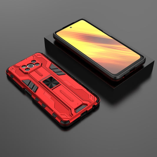For Xiaomi Poco X3 NFC Supersonic PC + TPU Shock-proof Case with Holder(Red) - Xiaomi Cases by buy2fix | Online Shopping UK | buy2fix