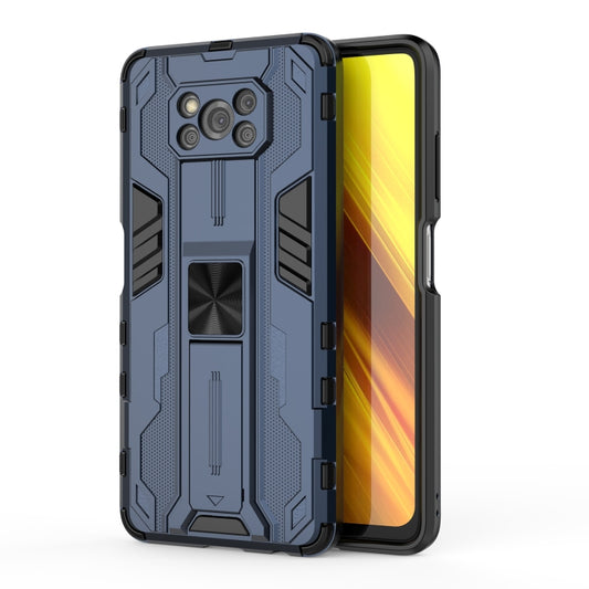 For Xiaomi Poco X3 NFC Supersonic PC + TPU Shock-proof Case with Holder(Dark Blue) - Xiaomi Cases by buy2fix | Online Shopping UK | buy2fix