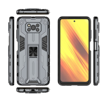 For Xiaomi Poco X3 NFC Supersonic PC + TPU Shock-proof Case with Holder(Gray) - Xiaomi Cases by buy2fix | Online Shopping UK | buy2fix