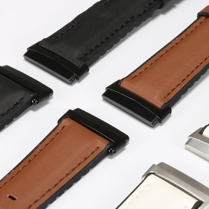 For Fitbit Versa 3 Leather + Silicone Watch Band(White) - Watch Bands by buy2fix | Online Shopping UK | buy2fix