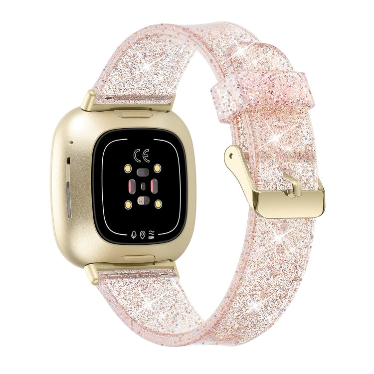For Fitbit Versa 3 Glitter Powder Silicone Watch Band(Rose Gold) by buy2fix