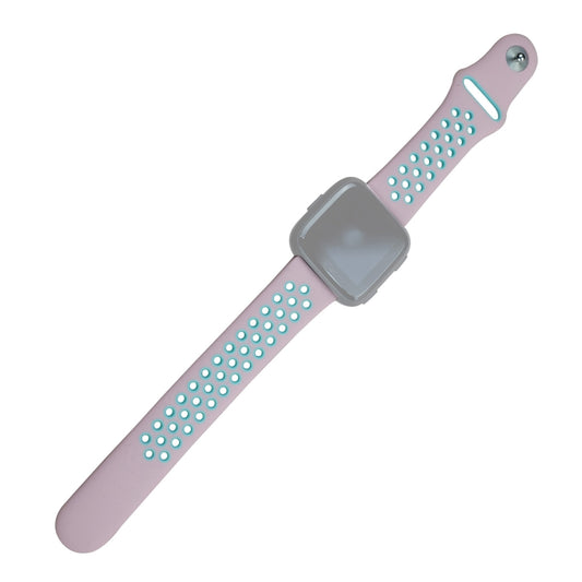 For Fitbit Versa 3 Two-color Silicone Watch Band(Pink Blue) - Watch Bands by buy2fix | Online Shopping UK | buy2fix