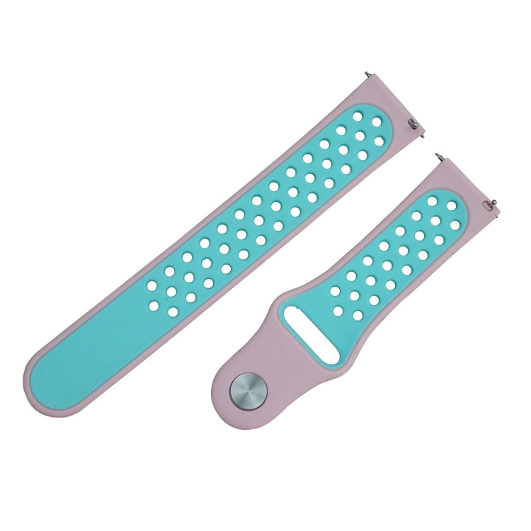 For Fitbit Versa 3 Two-color Silicone Watch Band(Pink Blue) - Watch Bands by buy2fix | Online Shopping UK | buy2fix
