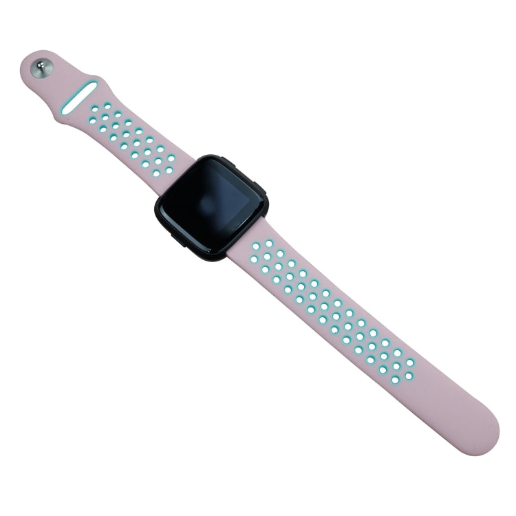For Fitbit Versa 3 Two-color Silicone Watch Band(Pink Blue) - Watch Bands by buy2fix | Online Shopping UK | buy2fix