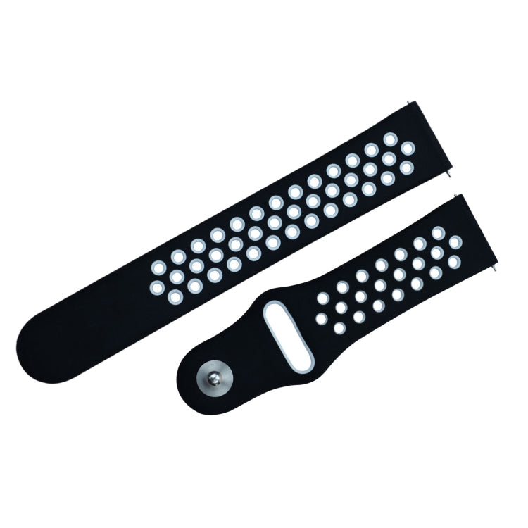 For Fitbit Versa 3 Two-color Silicone Watch Band(Black White) - Watch Bands by buy2fix | Online Shopping UK | buy2fix