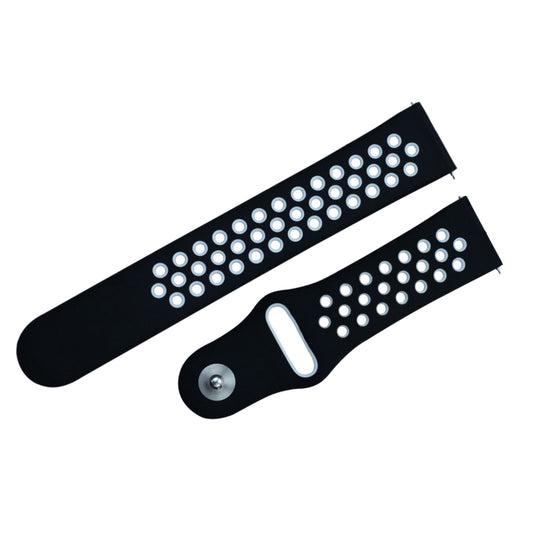 For Fitbit Versa 3 Two-color Silicone Watch Band(Black White) - Watch Bands by buy2fix | Online Shopping UK | buy2fix