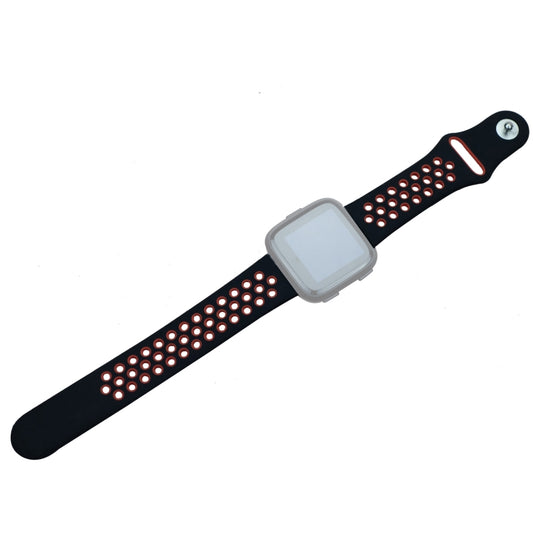 For Fitbit Versa 3 Two-color Silicone Watch Band(Black Red) - Watch Bands by buy2fix | Online Shopping UK | buy2fix