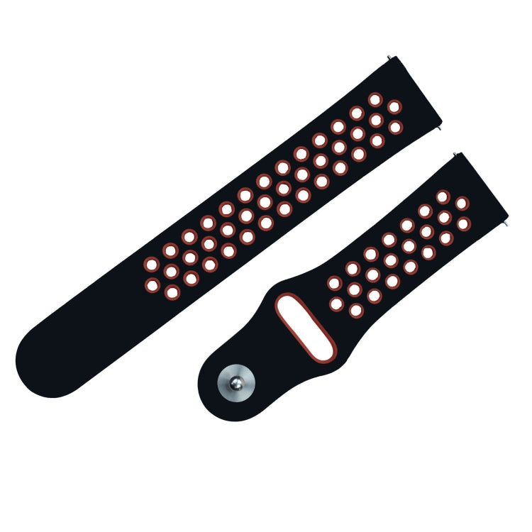 For Fitbit Versa 3 Two-color Silicone Watch Band(Black Red) - Watch Bands by buy2fix | Online Shopping UK | buy2fix