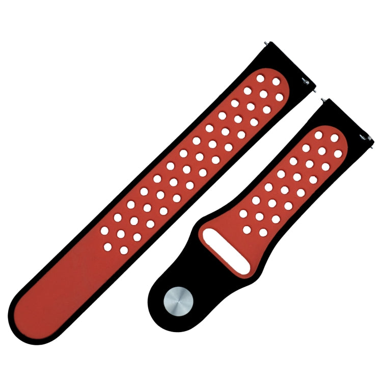For Fitbit Versa 3 Two-color Silicone Watch Band(Black Red) - Watch Bands by buy2fix | Online Shopping UK | buy2fix