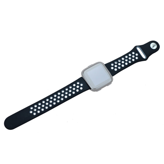 For Fitbit Versa 3 Two-color Silicone Watch Band(Black Grey) - Watch Bands by buy2fix | Online Shopping UK | buy2fix