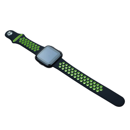 For Fitbit Versa 3 Two-color Silicone Watch Band(Black Green) - Watch Bands by buy2fix | Online Shopping UK | buy2fix