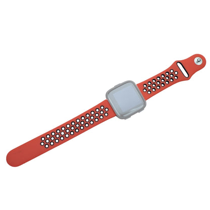 For Fitbit Versa 3 Two-color Silicone Watch Band(Red Black) - Watch Bands by buy2fix | Online Shopping UK | buy2fix