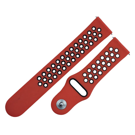 For Fitbit Versa 3 Two-color Silicone Watch Band(Red Black) - Watch Bands by buy2fix | Online Shopping UK | buy2fix