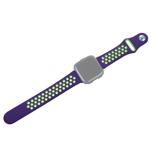 For Fitbit Versa 3 Two-color Silicone Watch Band(Purple Green) - Watch Bands by buy2fix | Online Shopping UK | buy2fix