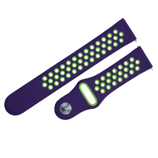 For Fitbit Versa 3 Two-color Silicone Watch Band(Purple Green) - Watch Bands by buy2fix | Online Shopping UK | buy2fix
