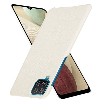 For Samsung Galaxy A22 4G Shockproof Crocodile Texture PC + PU Case(White) by buy2fix