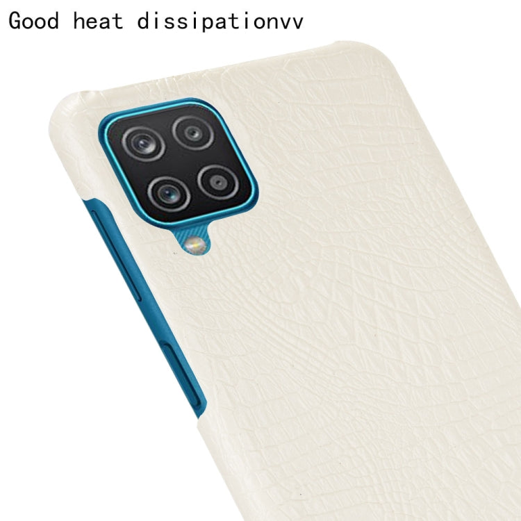 For Samsung Galaxy A22 4G Shockproof Crocodile Texture PC + PU Case(White) by buy2fix