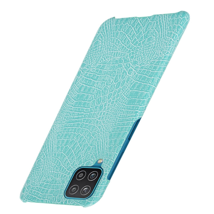 For Samsung Galaxy A22 4G Shockproof Crocodile Texture PC + PU Case(Light Green) by buy2fix