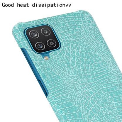 For Samsung Galaxy A22 4G Shockproof Crocodile Texture PC + PU Case(Light Green) by buy2fix