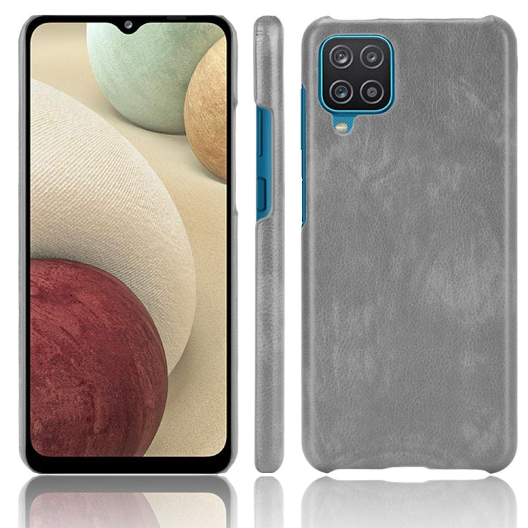 For Samsung Galaxy A22 4G Shockproof Litchi Texture PC + PU Case(Gray) by buy2fix