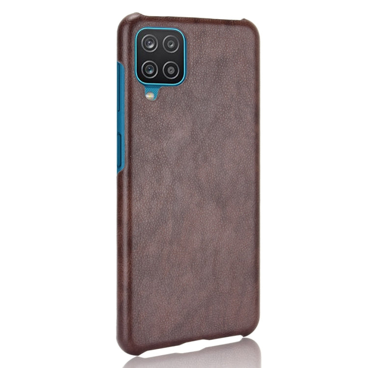 For Samsung Galaxy A22 4G Shockproof Litchi Texture PC + PU Case(Brown) by buy2fix