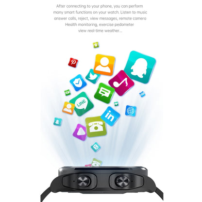 GT69 1.3 inch IPS Touch Screen IP67 Waterproof Bluetooth Earphone Smart Watch, Support Sleep Monitoring / Heart Rate Monitoring / Bluetooth Call(Black Steel Band) by buy2fix