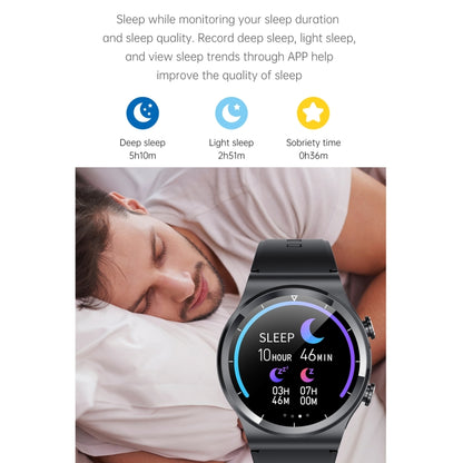 GT69 1.3 inch IPS Touch Screen IP67 Waterproof Bluetooth Earphone Smart Watch, Support Sleep Monitoring / Heart Rate Monitoring / Bluetooth Call(Black Steel Band) by buy2fix