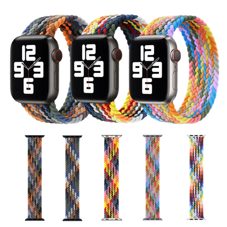 Metal Head Braided Nylon Watch Band, Size: S 135mm For Apple Watch Series 7 41mm / 6 & SE & 5 & 4 40mm / 3 & 2 & 1 38mm(Rainbow Colors) by buy2fix