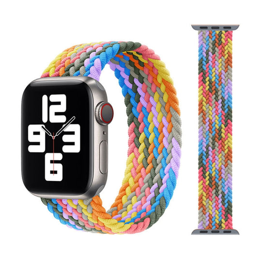 Metal Head Braided Nylon Watch Band, Size: L 155mm For Apple Watch Series 7 41mm / 6 & SE & 5 & 4 40mm / 3 & 2 & 1 38mm(Heartbeat Purple) by buy2fix